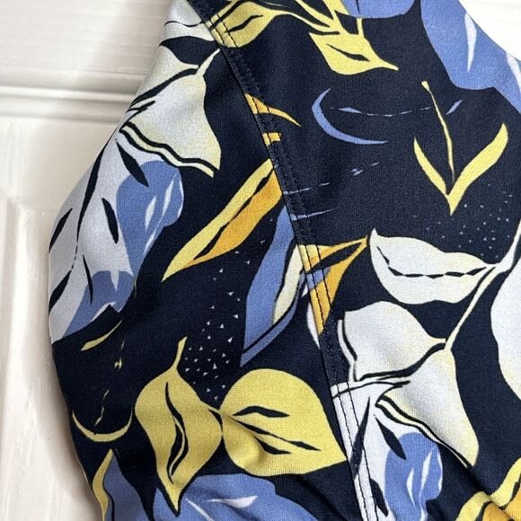 Danskin Now Sports Bra L Multicolor Leaf Print Activewear Crop Top Workout - Picture 6 of 7